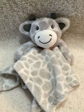 Jesse and Lulu Plush Grey White Giraffe Lovey Security Blanket Toy